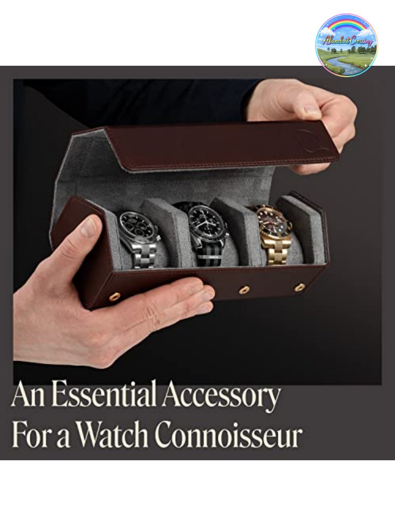 Leather Watch Roll Travel Case For 3 Watches Napa Leather Velvet Interior